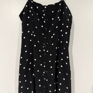 Forever 21 Black Polka Dot Button-Front Sundress